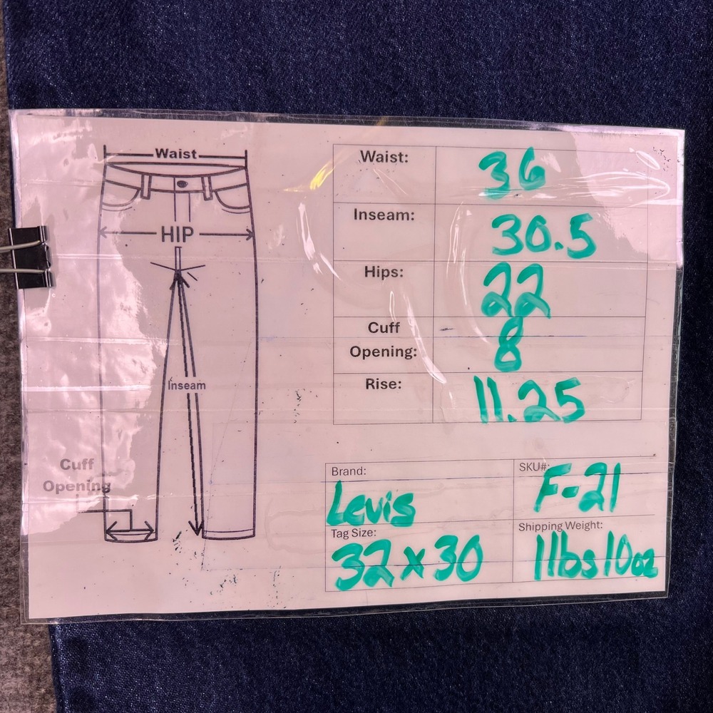 Levis Premium Jeans Mens 32x30 Baggy Dad Wide Leg Dark Wash Relaxed Fits36x30 - Picture 3 of 16
